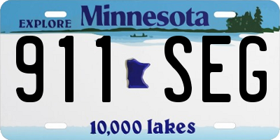 MN license plate 911SEG