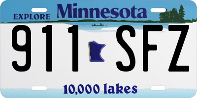 MN license plate 911SFZ