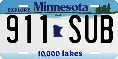 MN license plate 911SUB