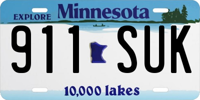 MN license plate 911SUK