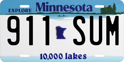 MN license plate 911SUM