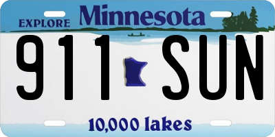 MN license plate 911SUN