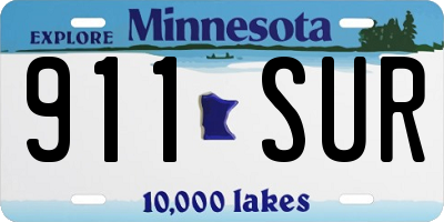 MN license plate 911SUR