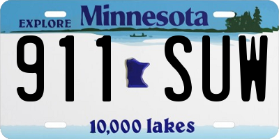 MN license plate 911SUW