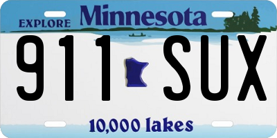 MN license plate 911SUX