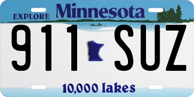 MN license plate 911SUZ