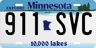 MN license plate 911SVC