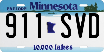 MN license plate 911SVD