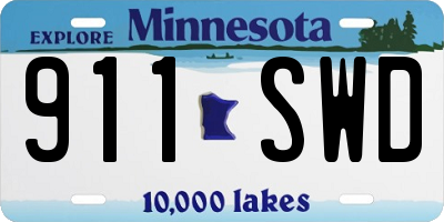MN license plate 911SWD