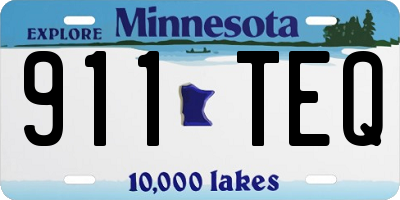 MN license plate 911TEQ
