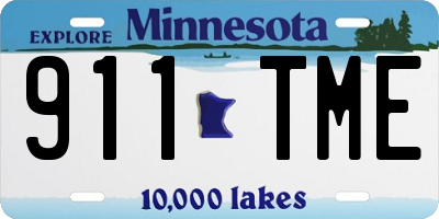 MN license plate 911TME