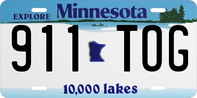 MN license plate 911TOG