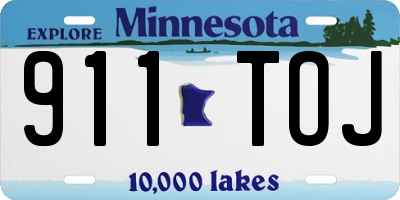 MN license plate 911TOJ