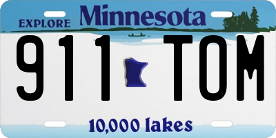 MN license plate 911TOM