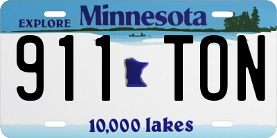 MN license plate 911TON