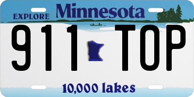 MN license plate 911TOP