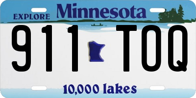 MN license plate 911TOQ
