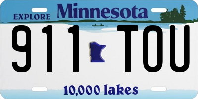 MN license plate 911TOU