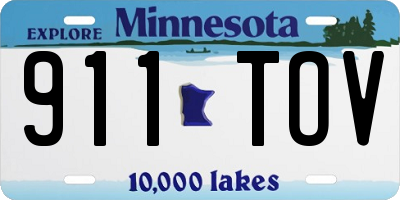 MN license plate 911TOV