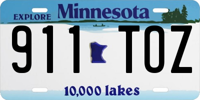 MN license plate 911TOZ