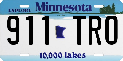 MN license plate 911TRO