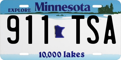 MN license plate 911TSA