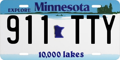 MN license plate 911TTY