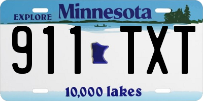 MN license plate 911TXT
