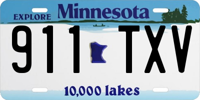 MN license plate 911TXV