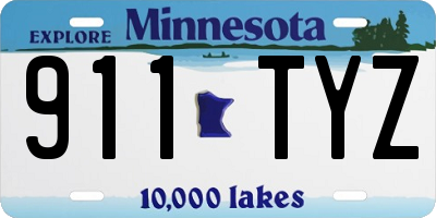 MN license plate 911TYZ