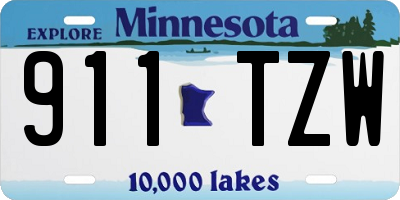 MN license plate 911TZW
