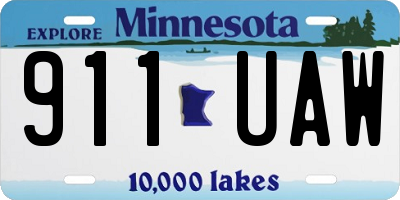 MN license plate 911UAW