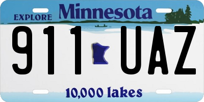MN license plate 911UAZ