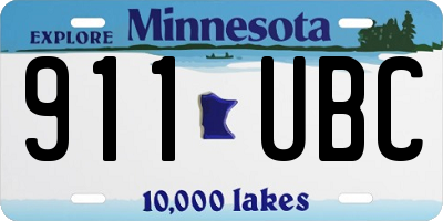MN license plate 911UBC