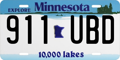 MN license plate 911UBD
