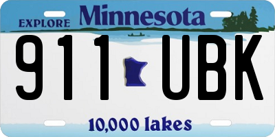 MN license plate 911UBK