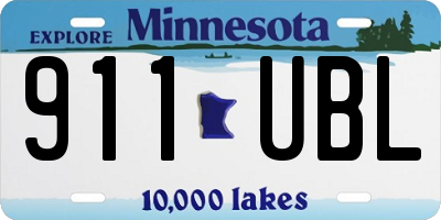 MN license plate 911UBL