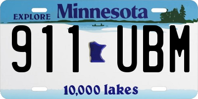 MN license plate 911UBM