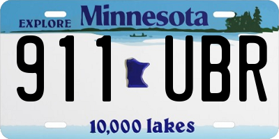 MN license plate 911UBR