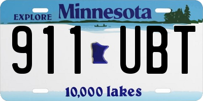 MN license plate 911UBT
