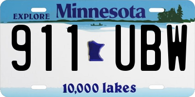 MN license plate 911UBW