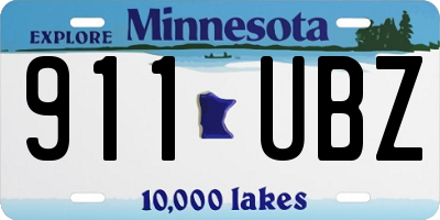 MN license plate 911UBZ