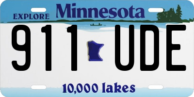 MN license plate 911UDE