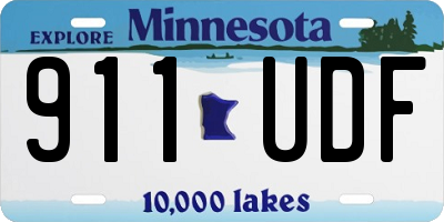 MN license plate 911UDF