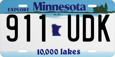 MN license plate 911UDK