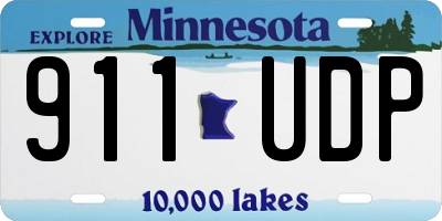 MN license plate 911UDP