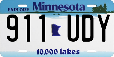 MN license plate 911UDY