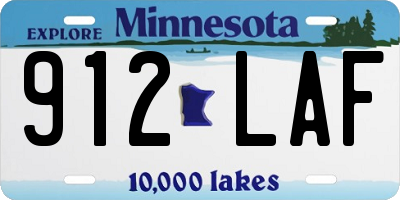 MN license plate 912LAF