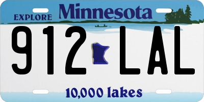 MN license plate 912LAL