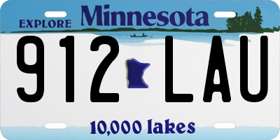 MN license plate 912LAU